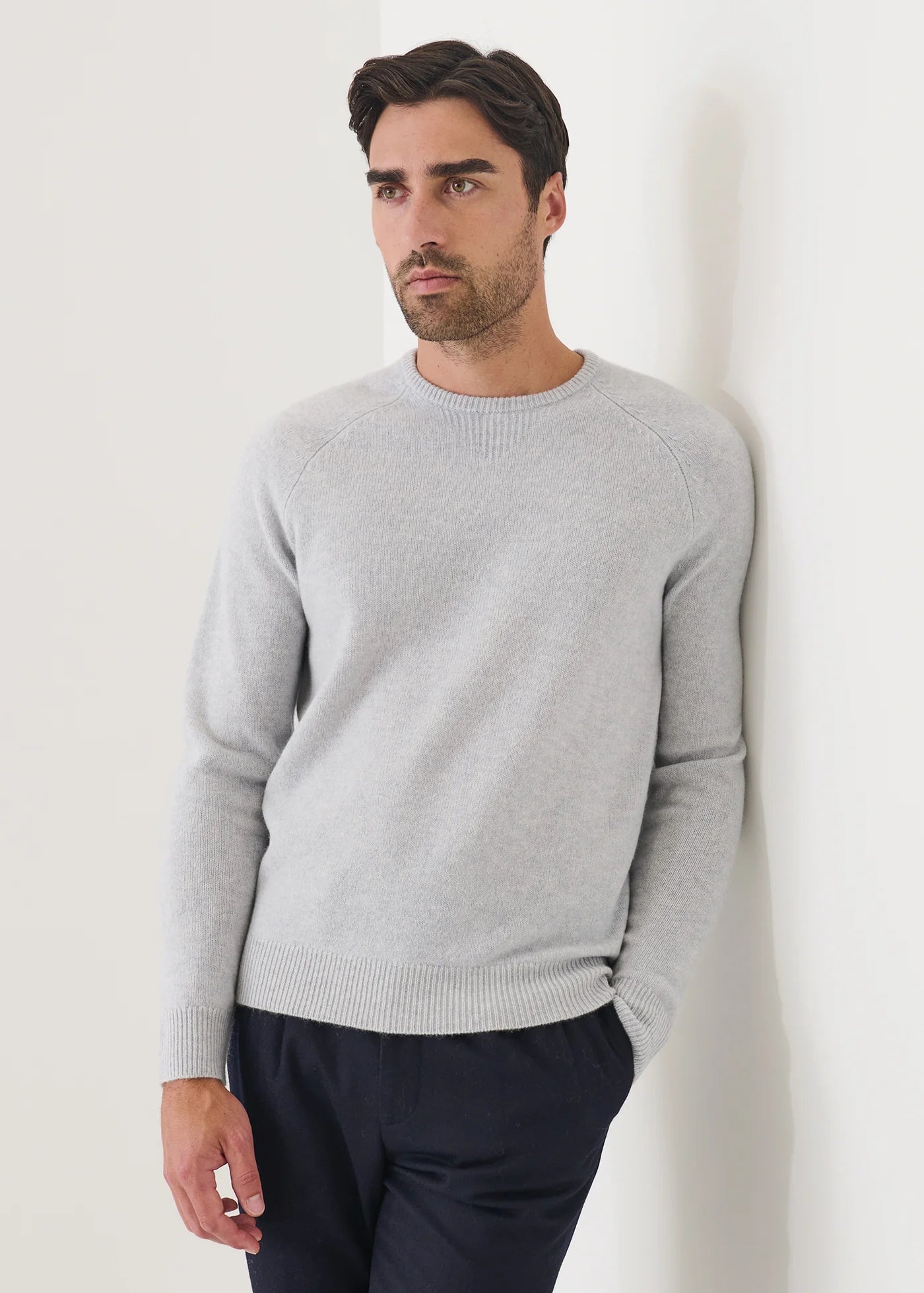 Patrick Assaraf 7G Superfine Wool Crew Neck Blue Ice
