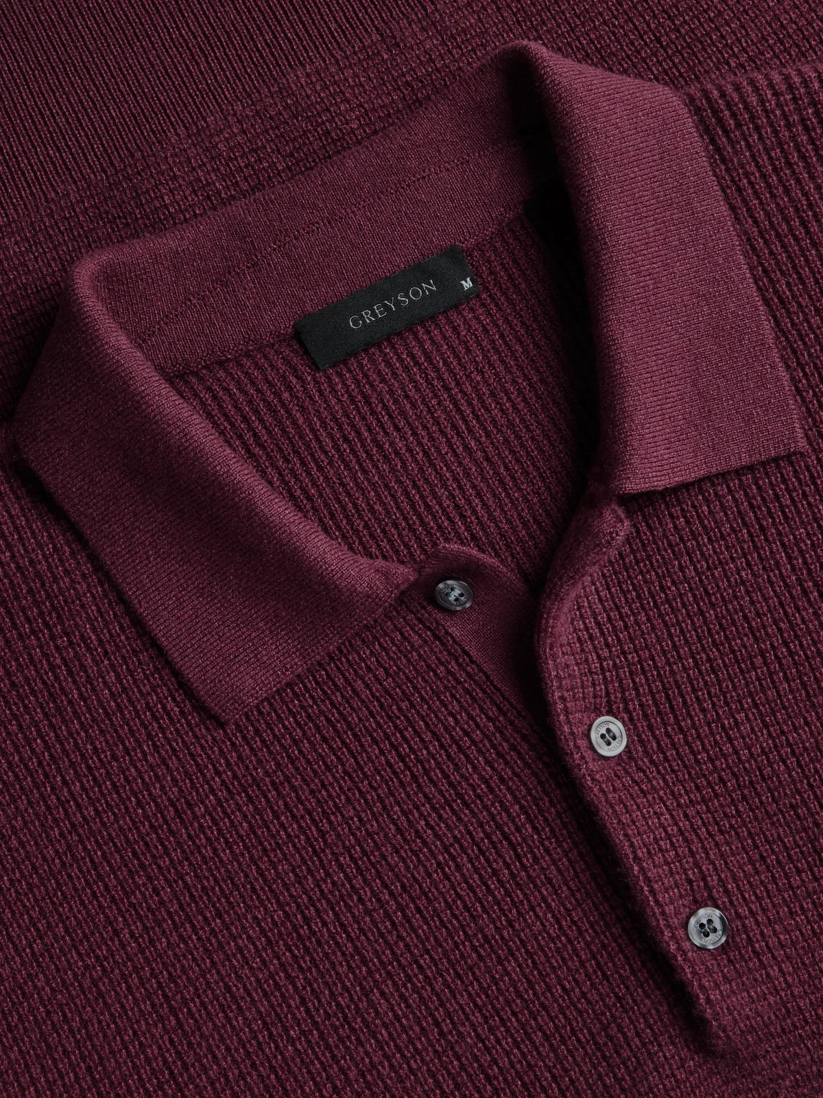 Greyson Saratoga Waffle Stitch Sweater Polo Merlot