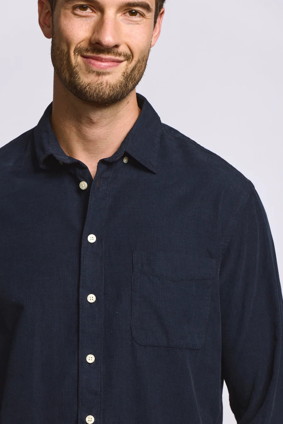 Easy Mondays Micro Corduroy Shirt Navy