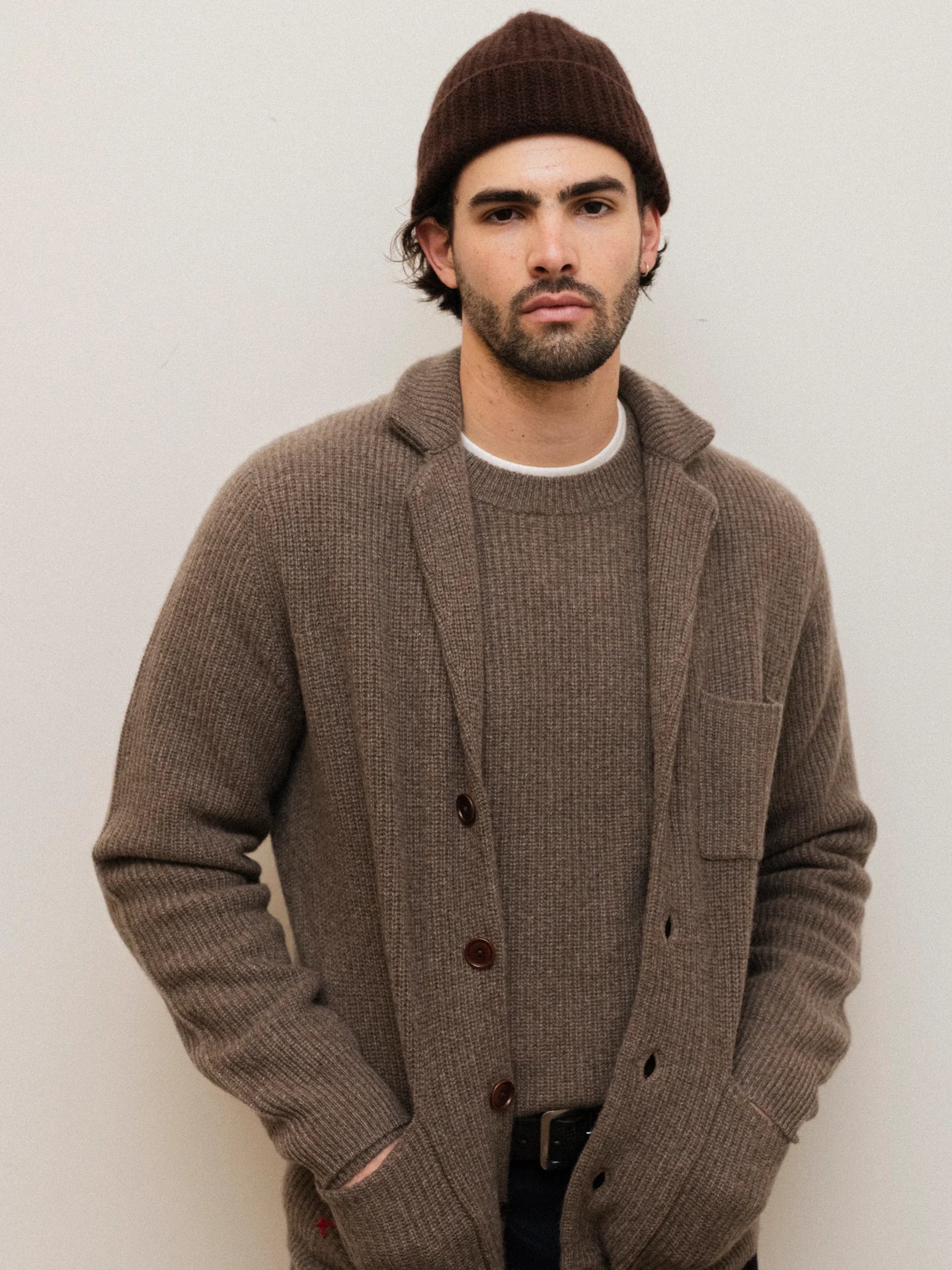 Alex Mill Mitchell Cardigan in Marl Cashmer Heather Walnut