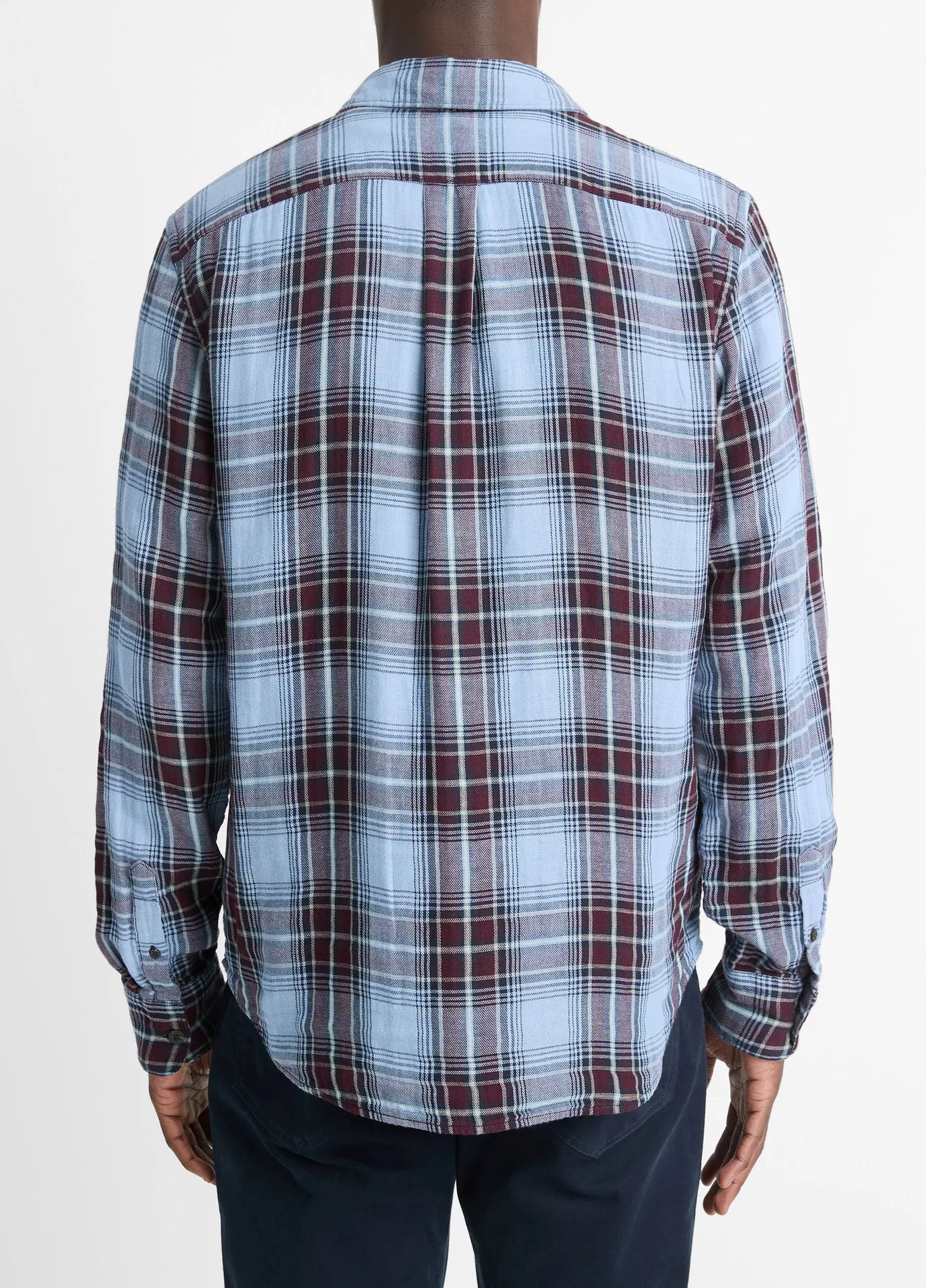 Vince Napa Plaid LS Blue Cloud/Malbec