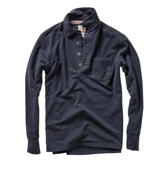 Relwen Loopback LS Polo Navy Heather