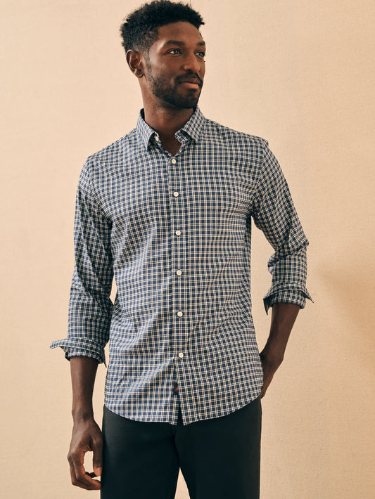 Faherty The Movement Shirt Navy White Check