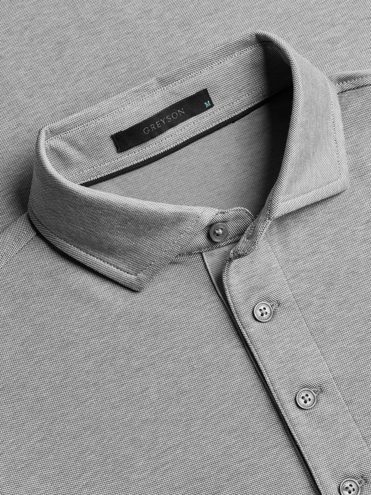 Greyson Omaha LS Polo Lt Grey Heather
