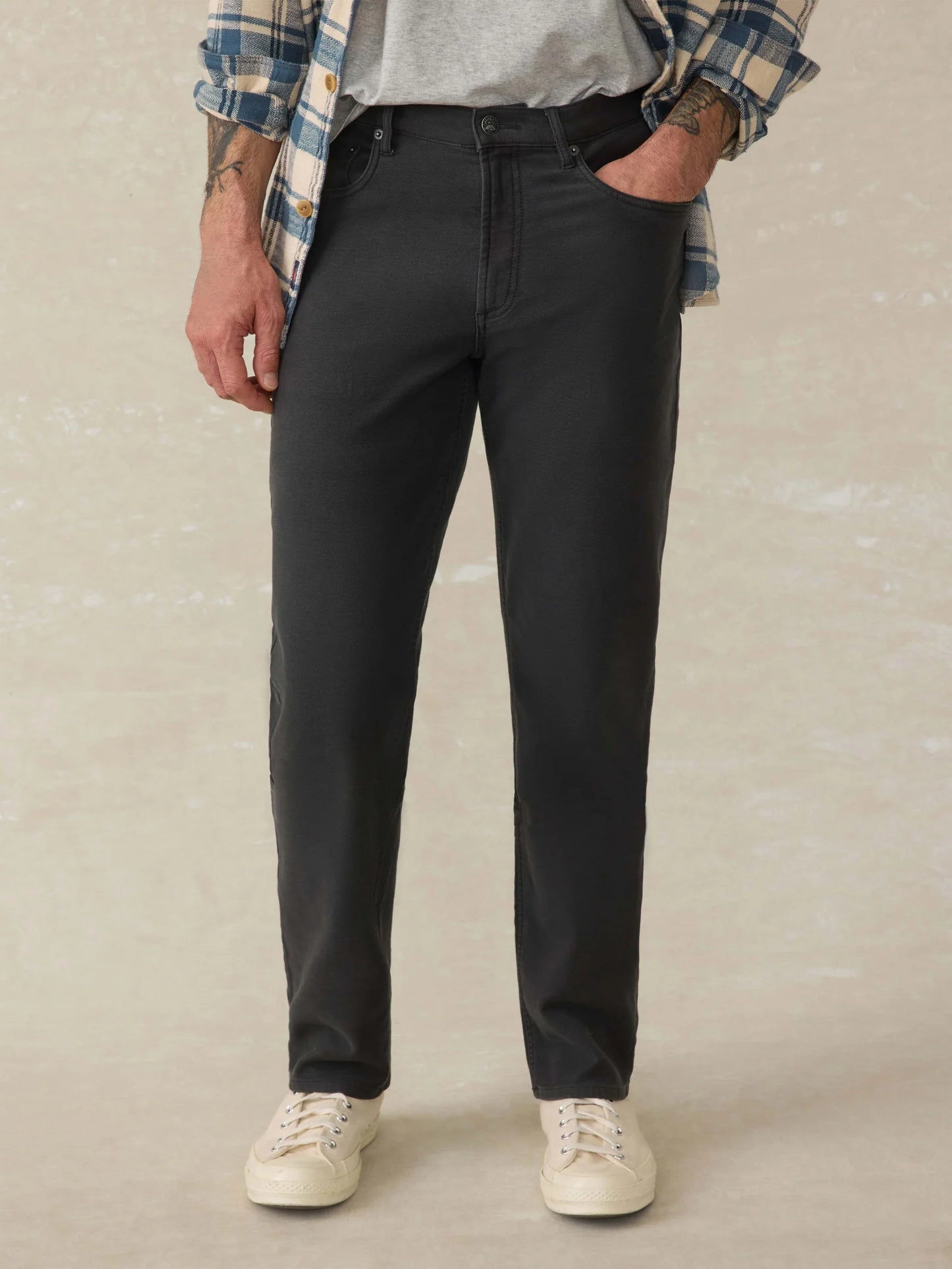 Faherty Stretch Terry 5 Pocket Onyx Black