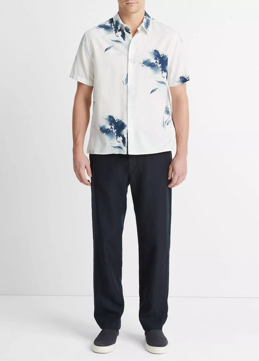 Vince Faded Floral SS Optic White/Deep Indigo