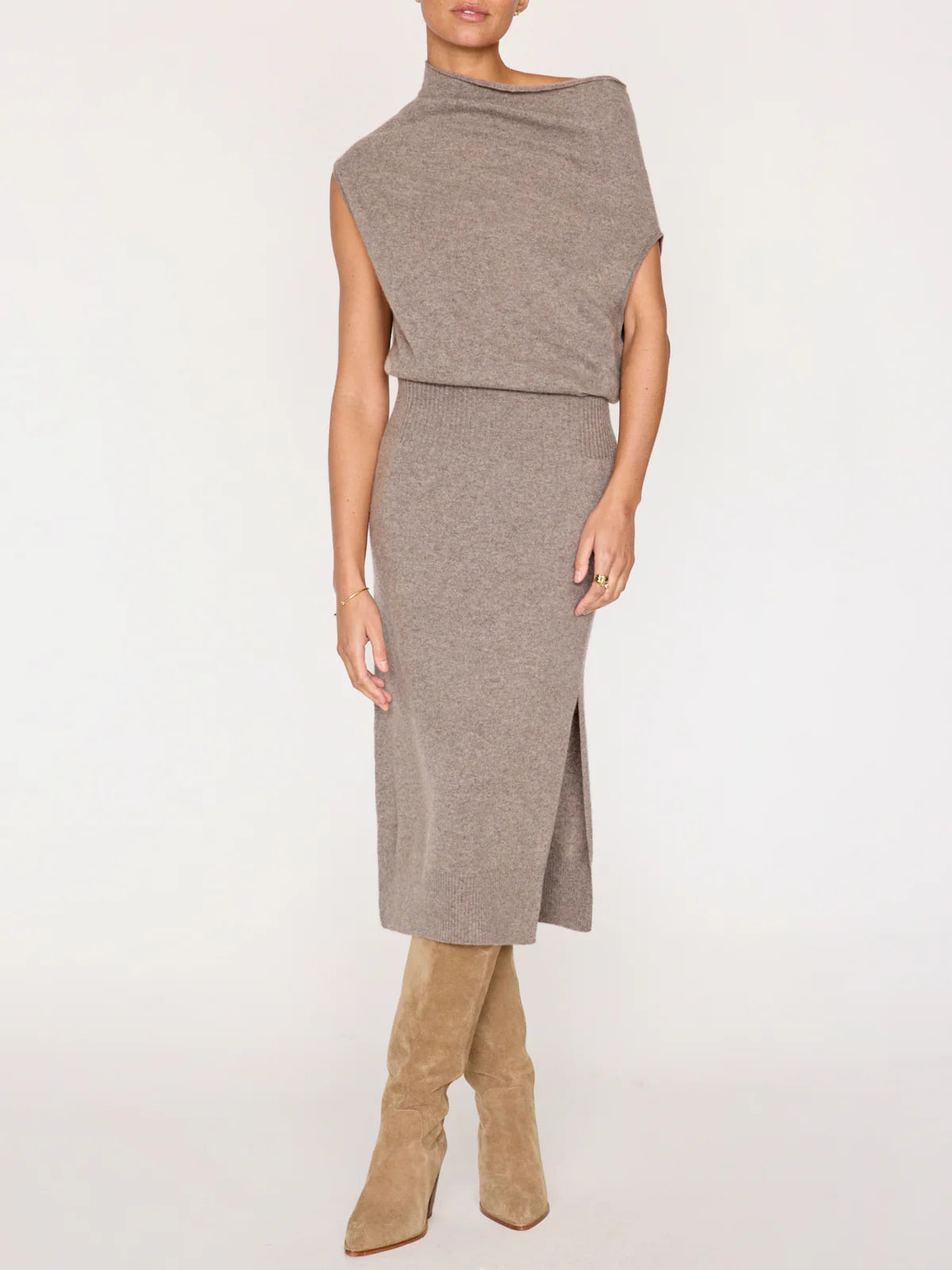 Brochu Walker Lori Sleeveless Dress Otter Melange