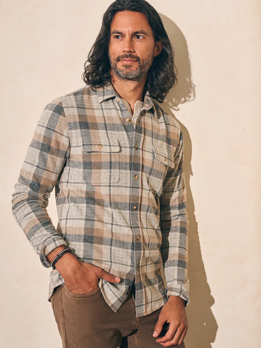 Faherty Legend Sweater Shirt Western Outpost Plaid