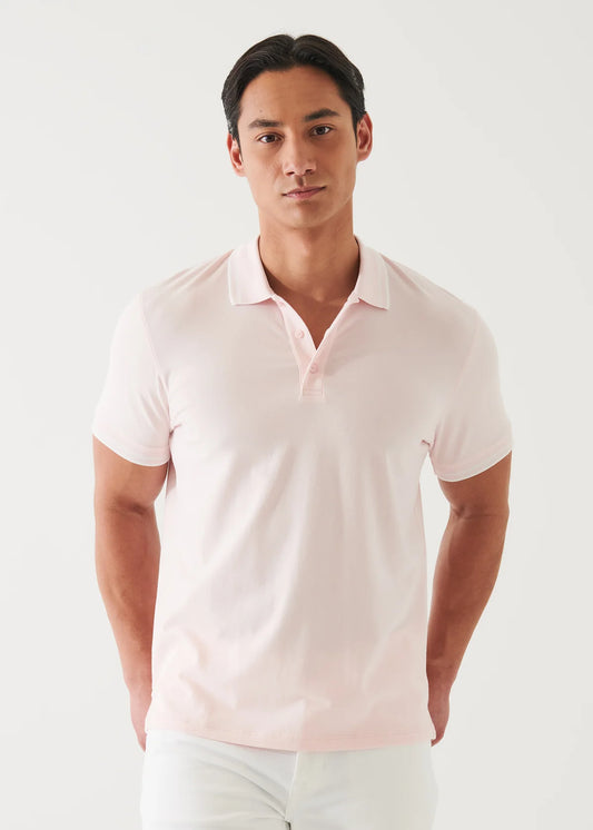 Patrick Assaraf SS Iconic Tipped Polo Pale Pink