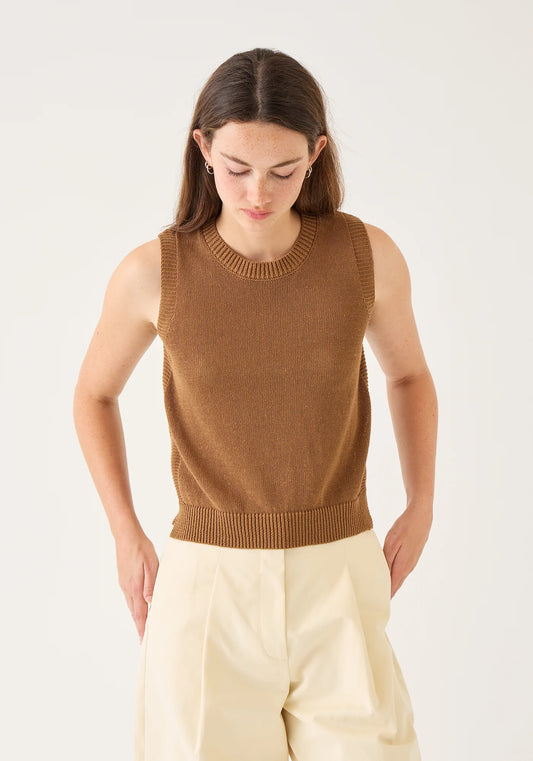 Demylee Olympia Cotton Linen Top Almond