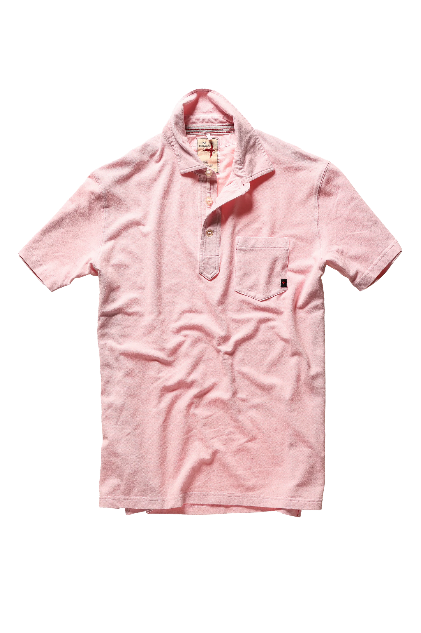 Relwen Pique Slot Polo Pale Pink