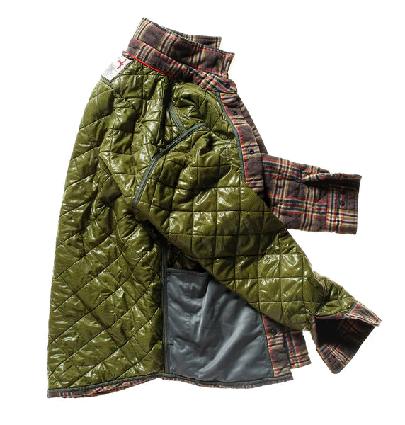 Relwen Quilted Flannel Shirt Jacket Char/Brown