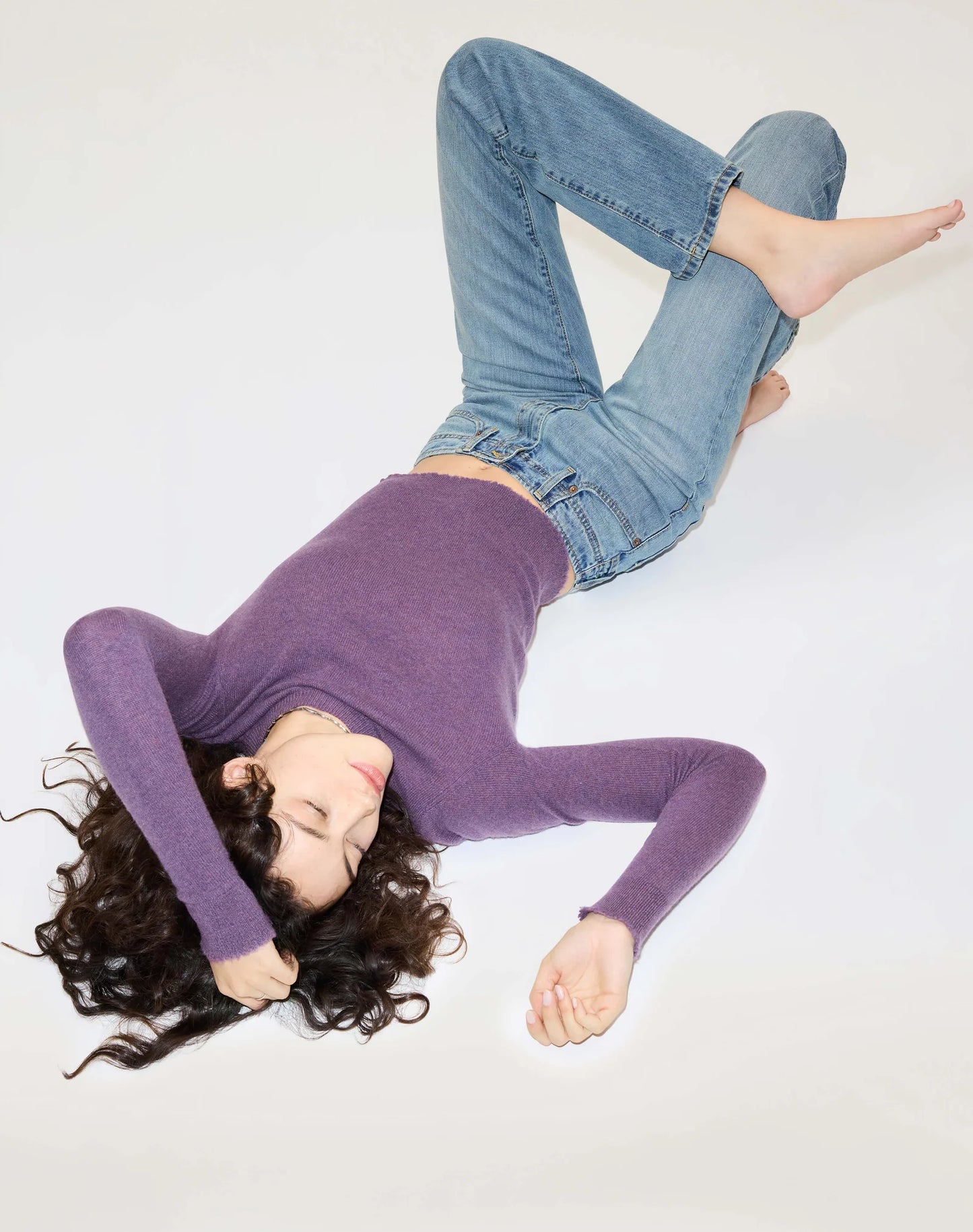 Re/Done Cashmere Crewneck PO Raisin