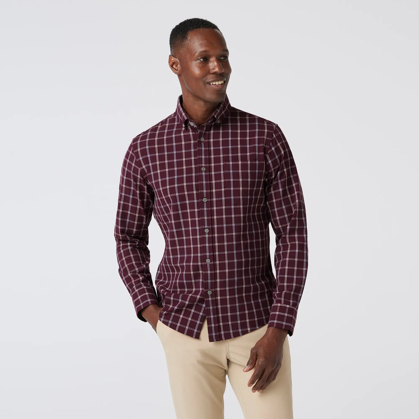 Mizzen + Main City Flannel Wine Richard Plaid