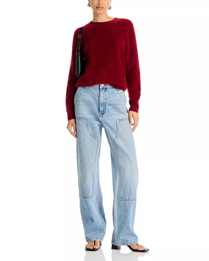 Jumper Brushed Cashmere Crew Rouge