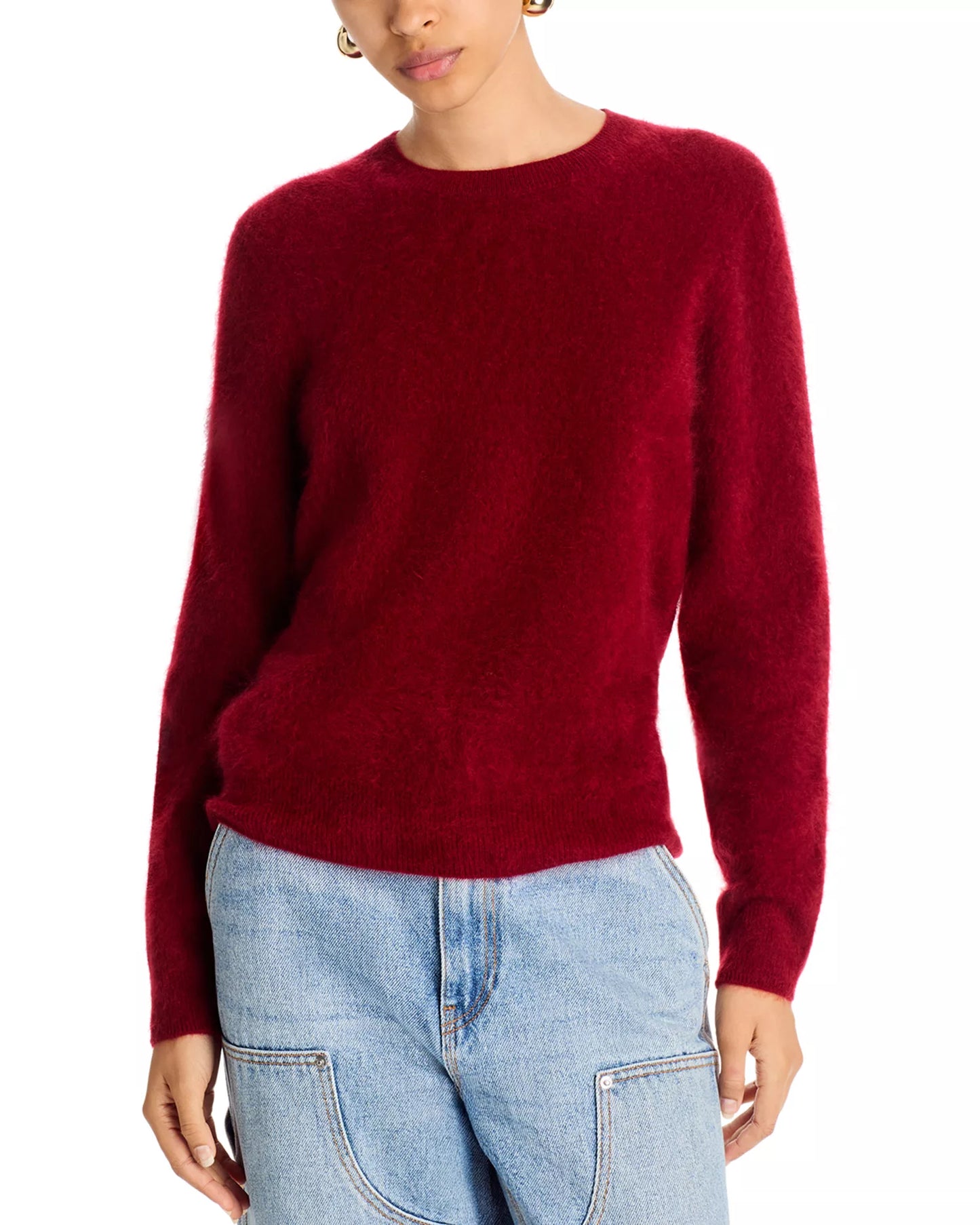 Jumper Brushed Cashmere Crew Rouge