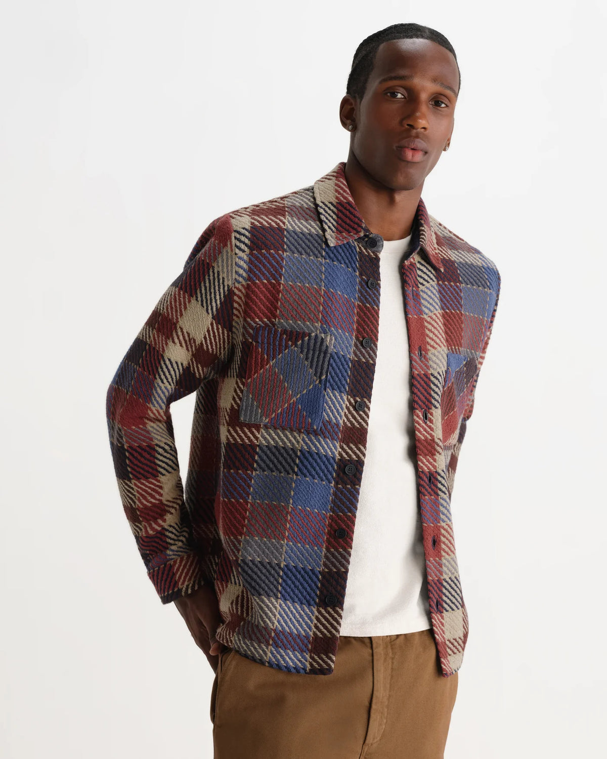Wax London Whiting Overshirt Pike Check Rust/Multi