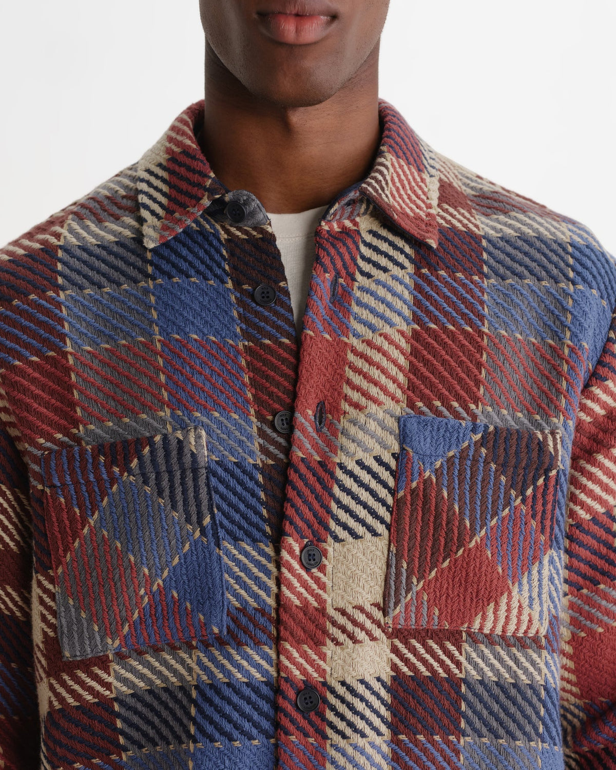 Wax London Whiting Overshirt Pike Check Rust/Multi