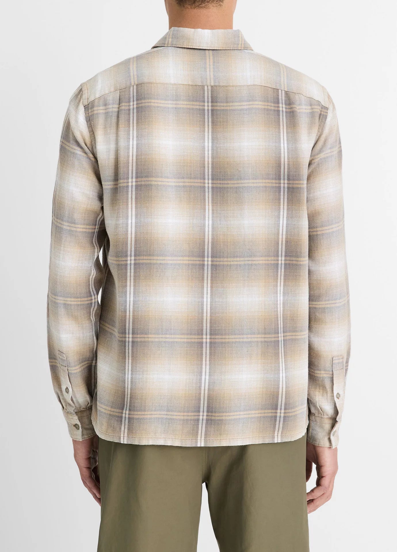 Vince Saguaro Plaid LS Iron/British Khaki