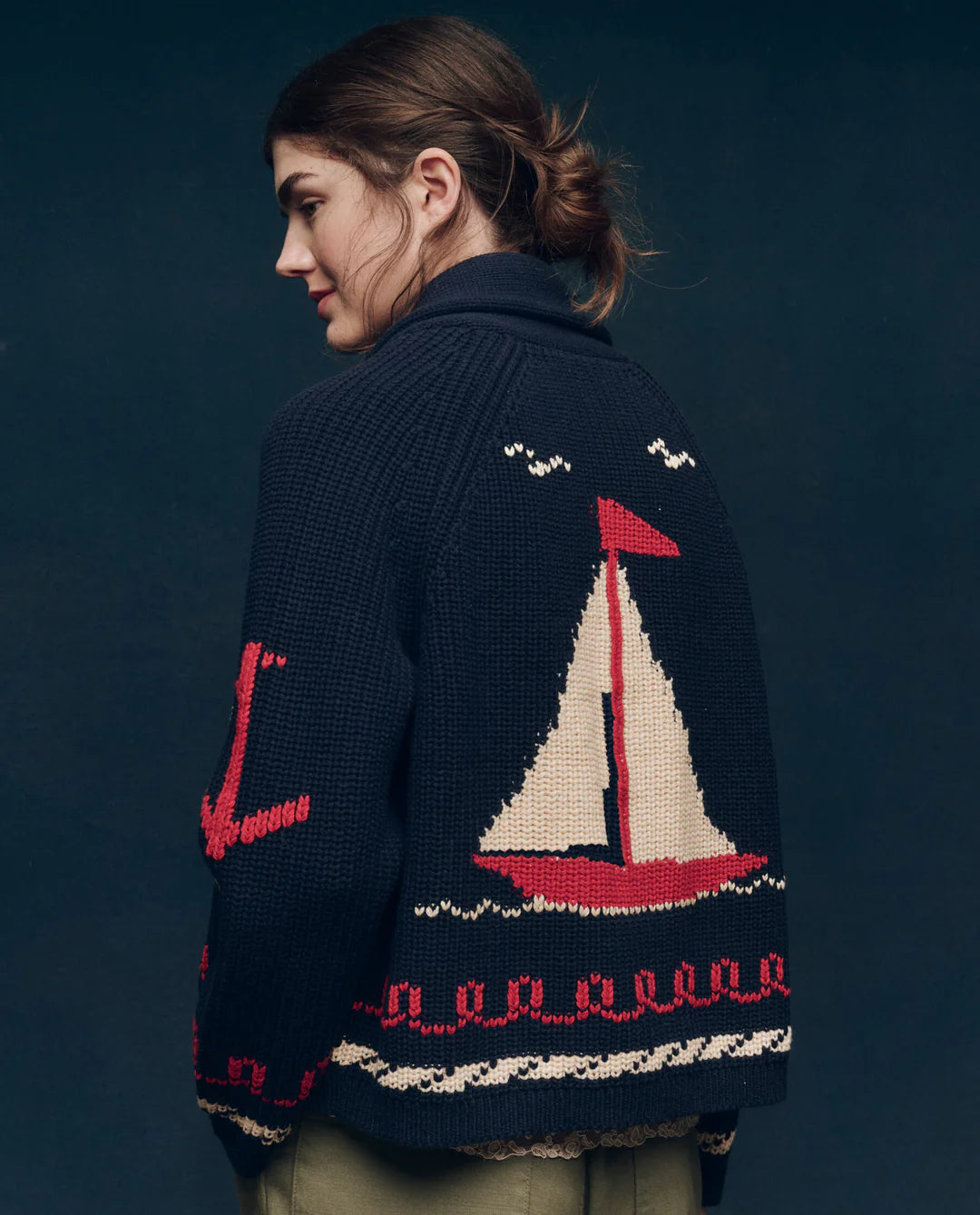 The Great The Sailboat Lodge Cardigan Dark Navy
