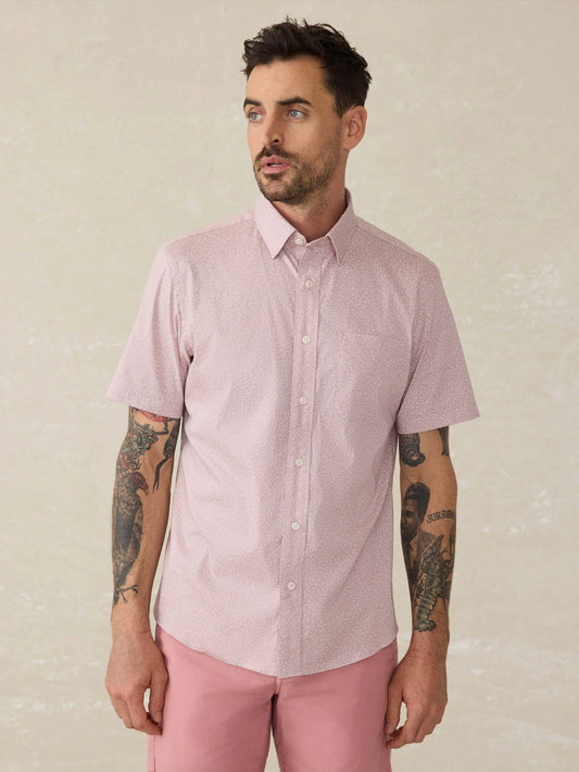 Faherty SS Movement Shirt Blushed Sand Floral