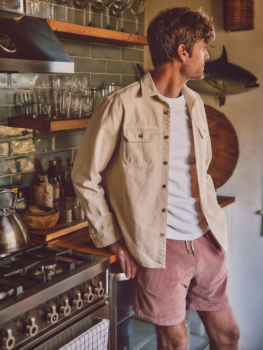 Faherty Sunwashed Shirt Jacket Sea Salt