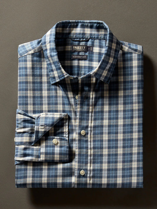 Faherty The Movement Sport Shirt Seaside Blue Plaid