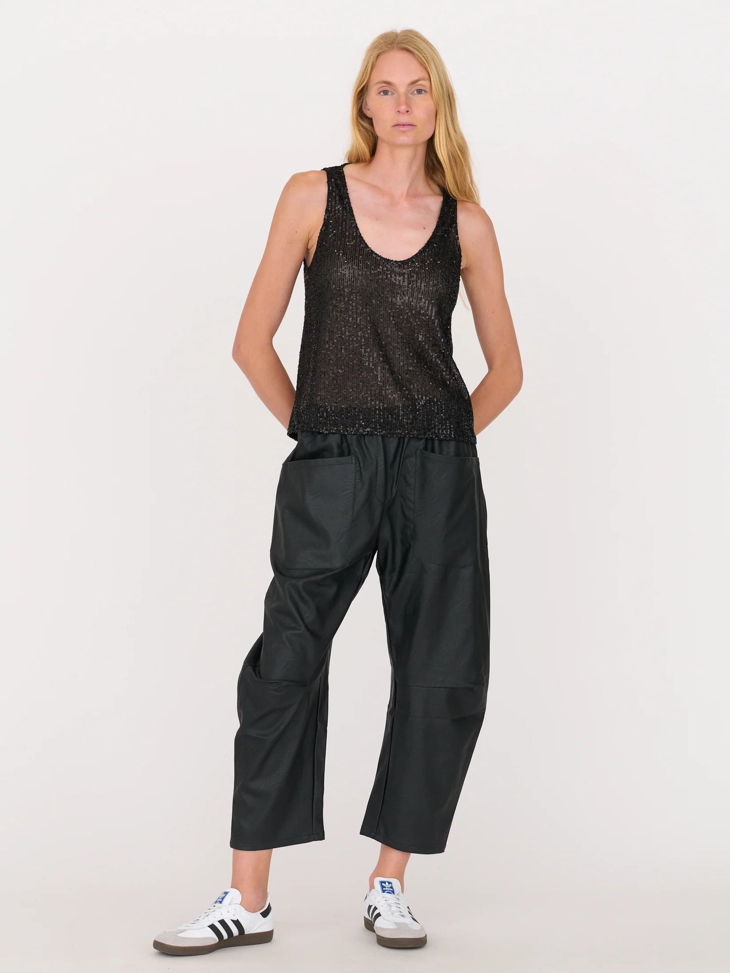 Secular Selma Sequin Tank Black