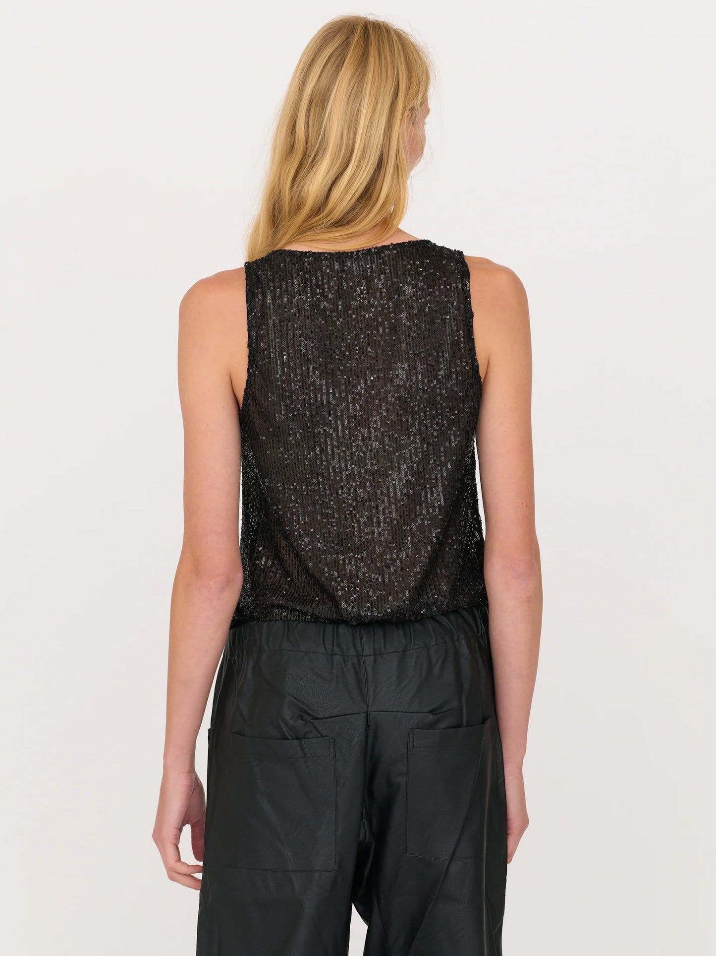 Secular Selma Sequin Tank Black