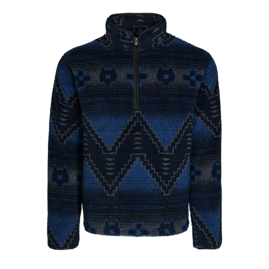 Greyson Guardian Sherpa Fleece Half Zip Midnight Maltese Blue