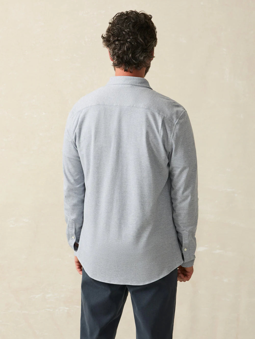 Faherty Coastline Knit Shirt Oceanside Blue