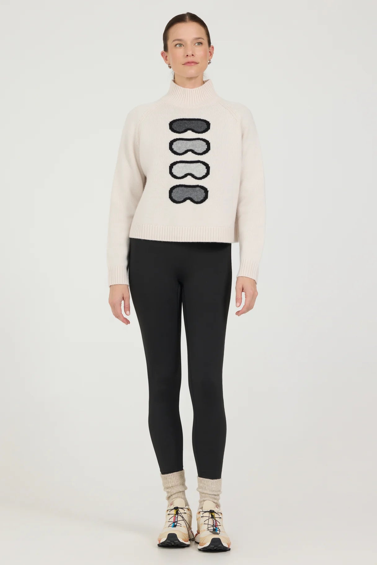 One Grey Day Ski Goggle Mockneck Ivory Combo