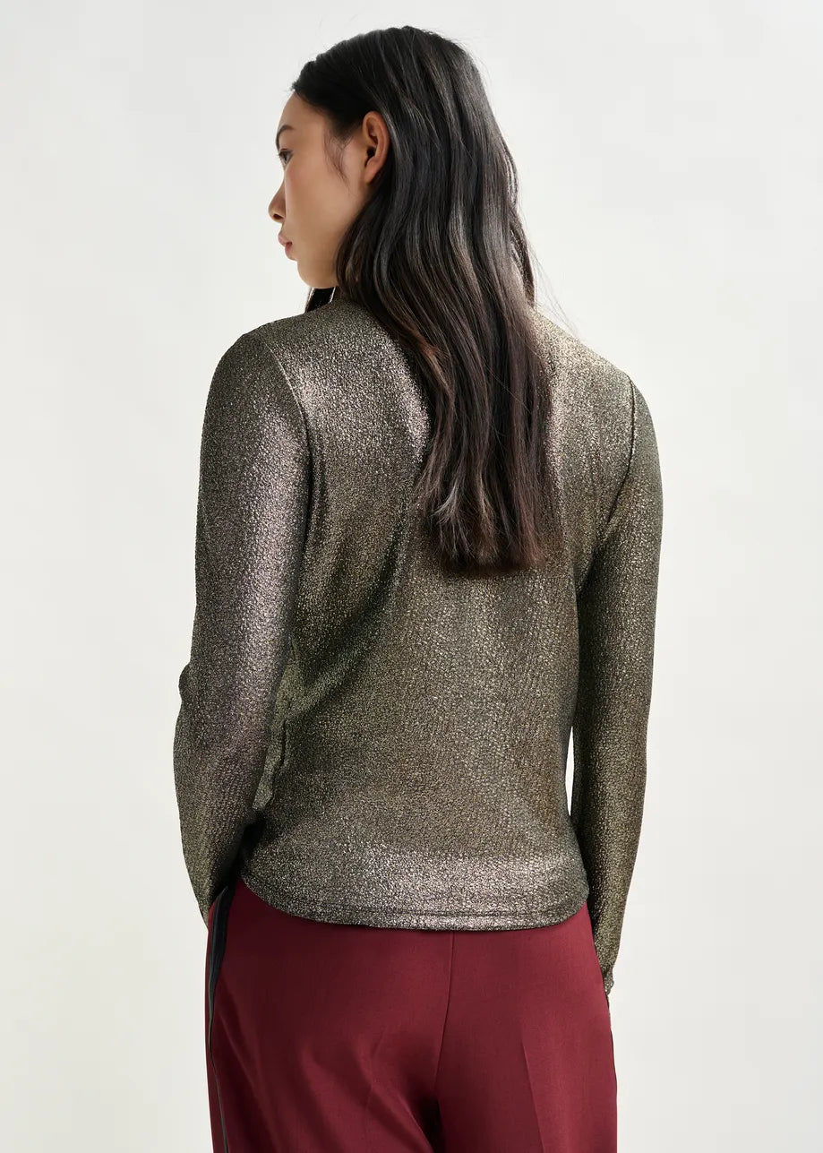 Essentiel Antwerp Ilevate Jersey Turtleneck Silver Lining