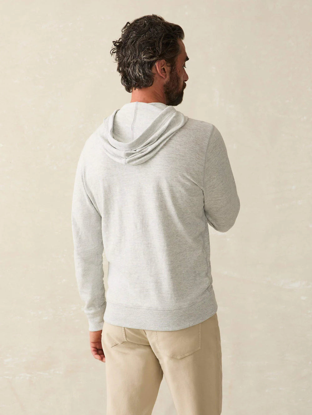 Faherty Slub Cotton Hoodie Lt Grey Heather