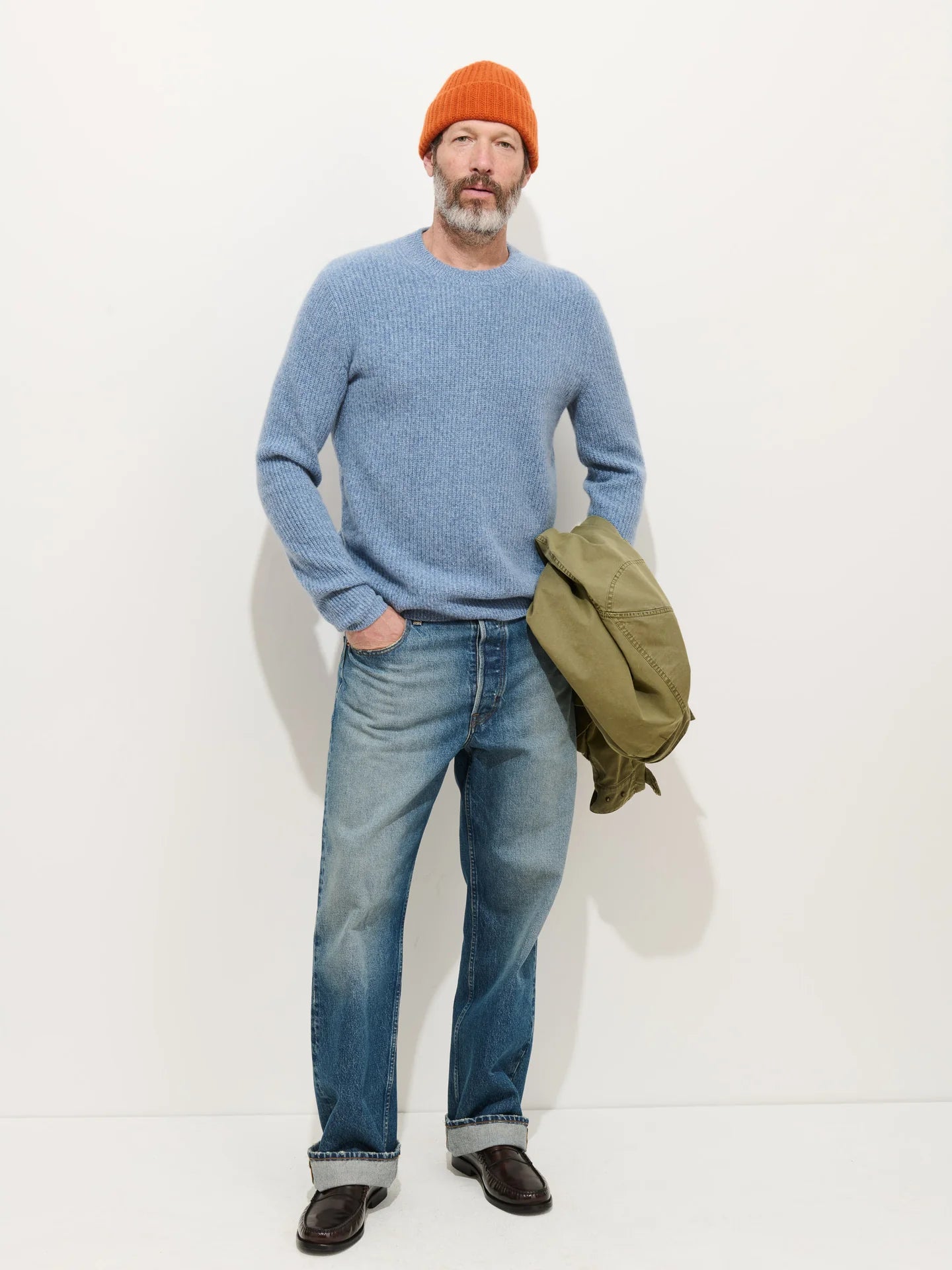 Alex Mill Jordan Sweater in Washed Cashmere Marled Stonewash