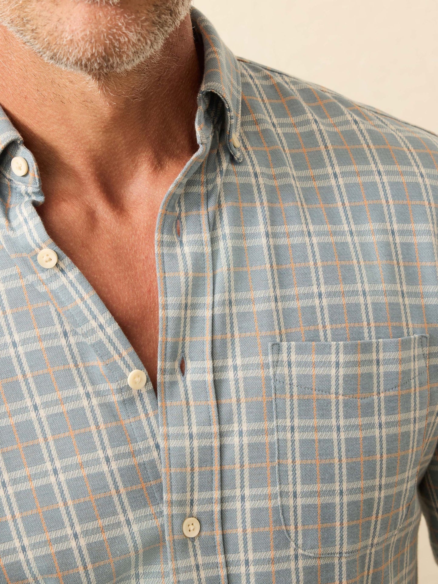 Faherty Coastline Knit Shirt Autumn Storm Plaid