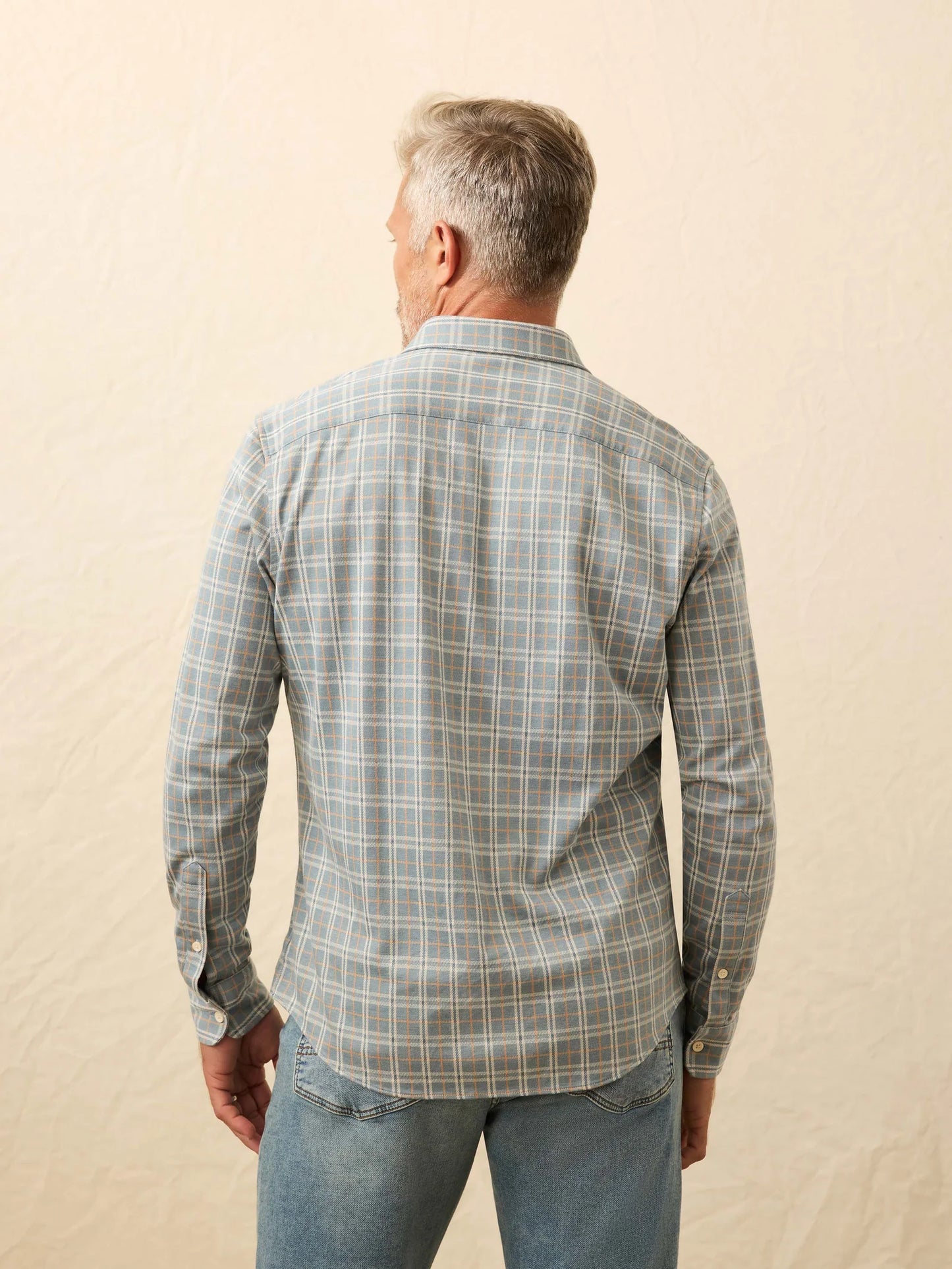 Faherty Coastline Knit Shirt Autumn Storm Plaid