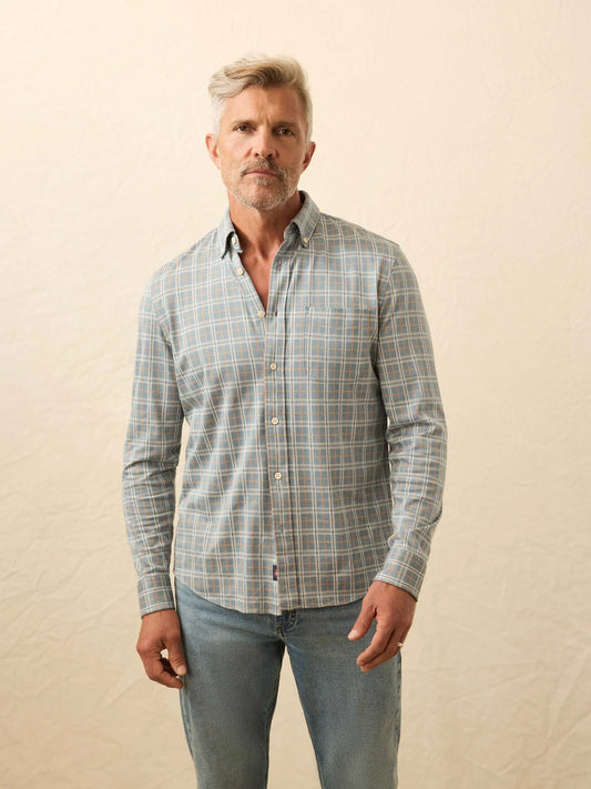 Faherty Coastline Knit Shirt Autumn Storm Plaid