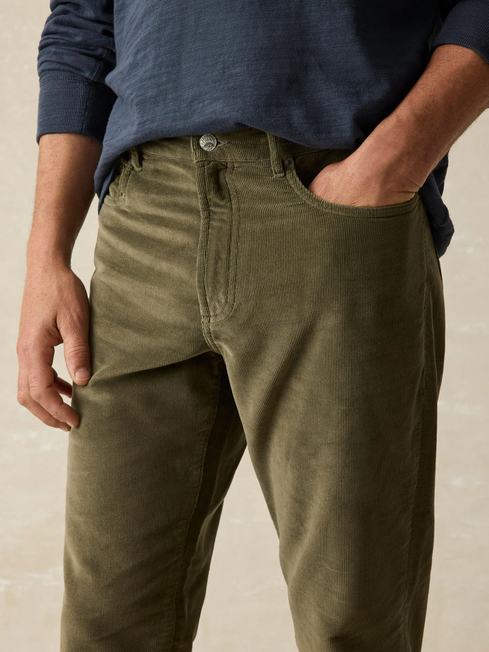 Faherty Stretch Terry Corduroy Pant Surplus Olive