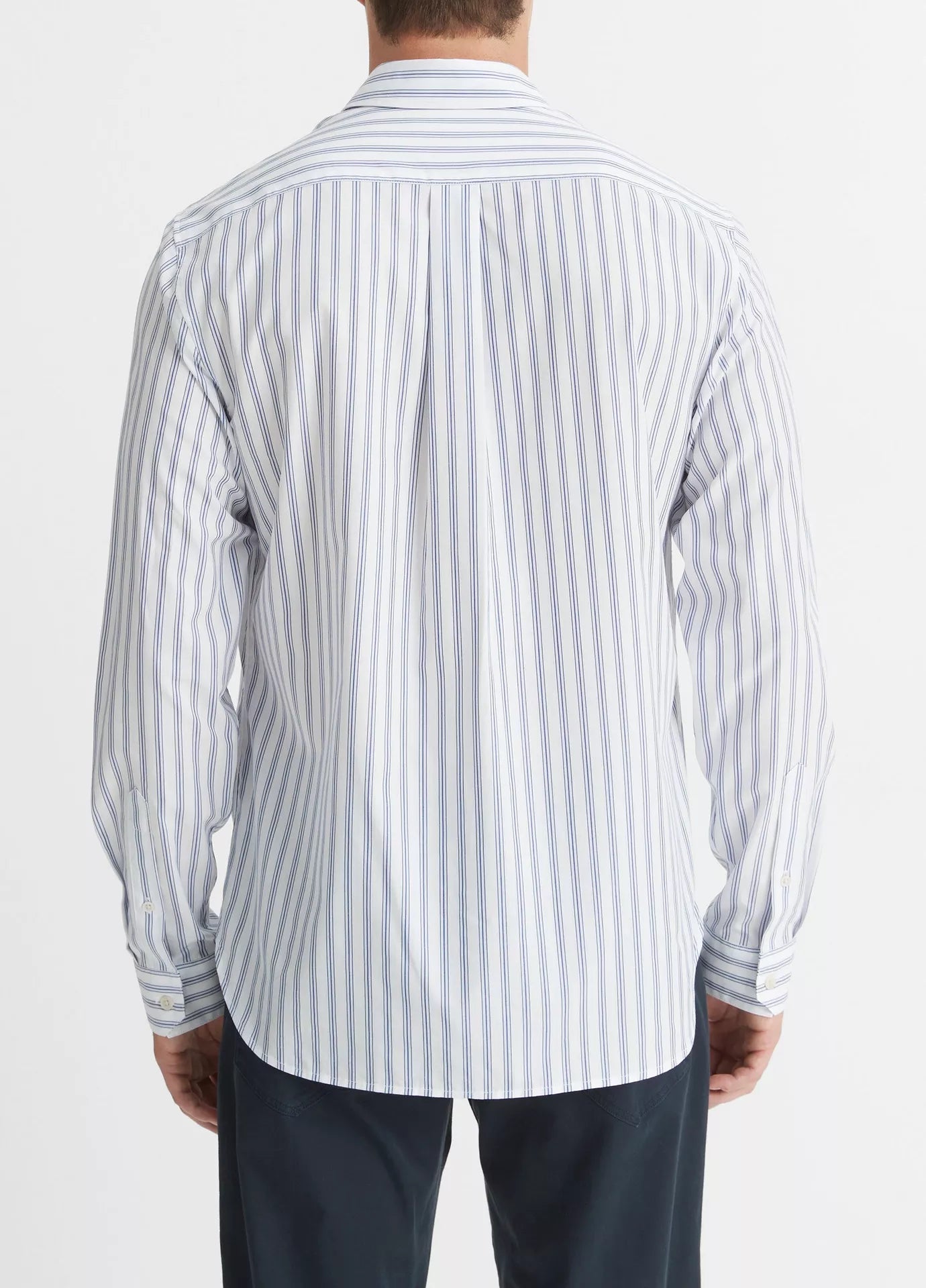 Vince Surf Stripe LS Optic Wht/Royal Blue