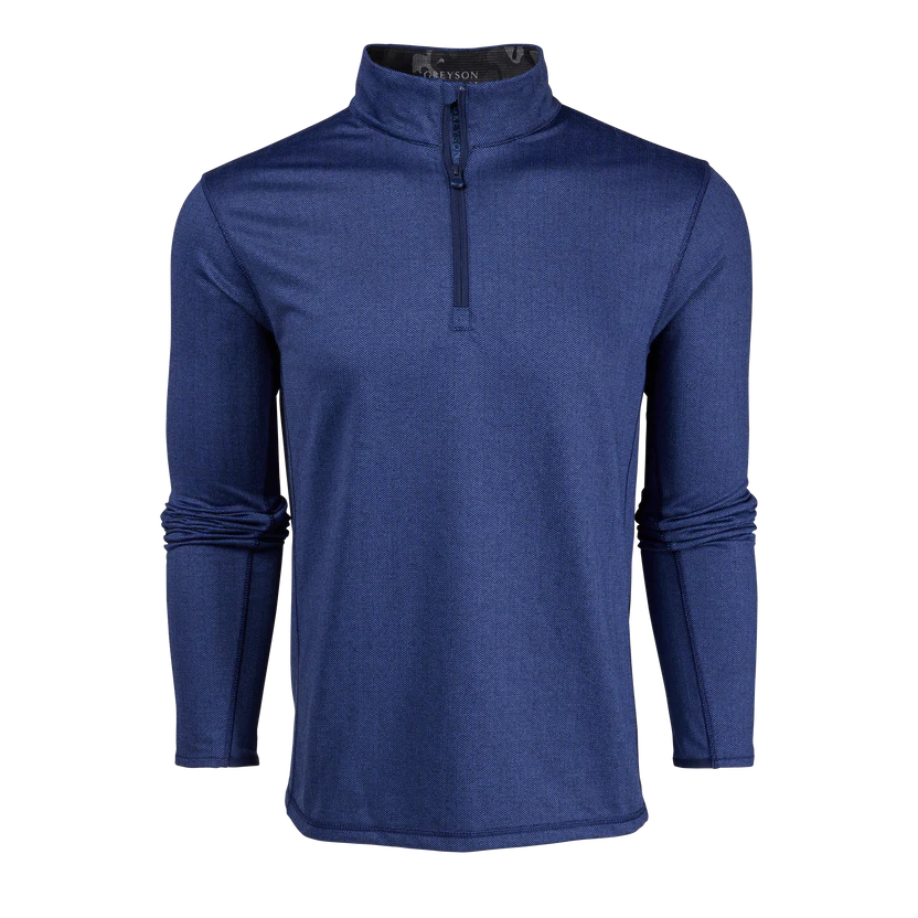 Greyson Herringbone Tate 1/4 Zip Navy Herringbone