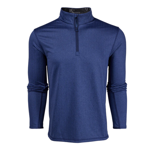 Greyson Herringbone Tate 1/4 Zip Navy Herringbone