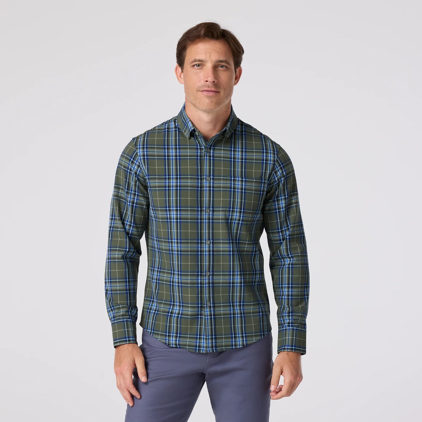 Mizzen + Main City Flannel Olive Thomas Plaid