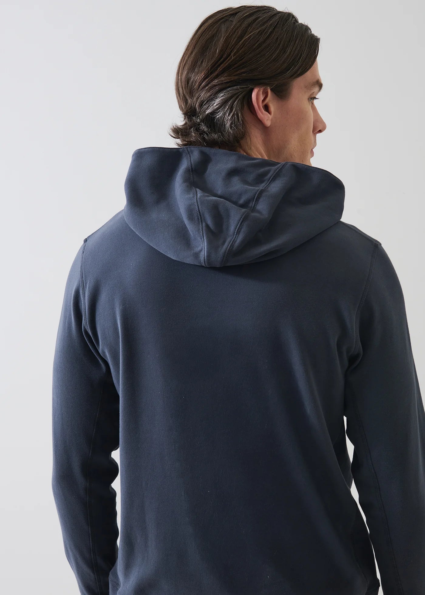Patrick Assaraf Brushed Pima Stretch PO Hoodie Eventide