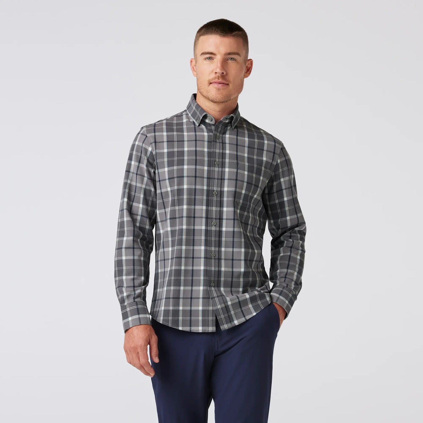 Mizzen + Main City Flannel Pewter Timothy Plaid