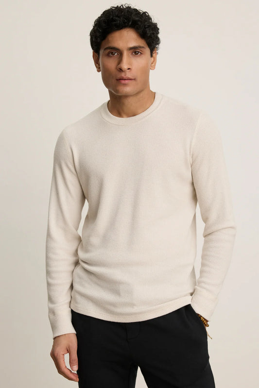 Velvet Tobias Waffle LS T Shirt Ecru