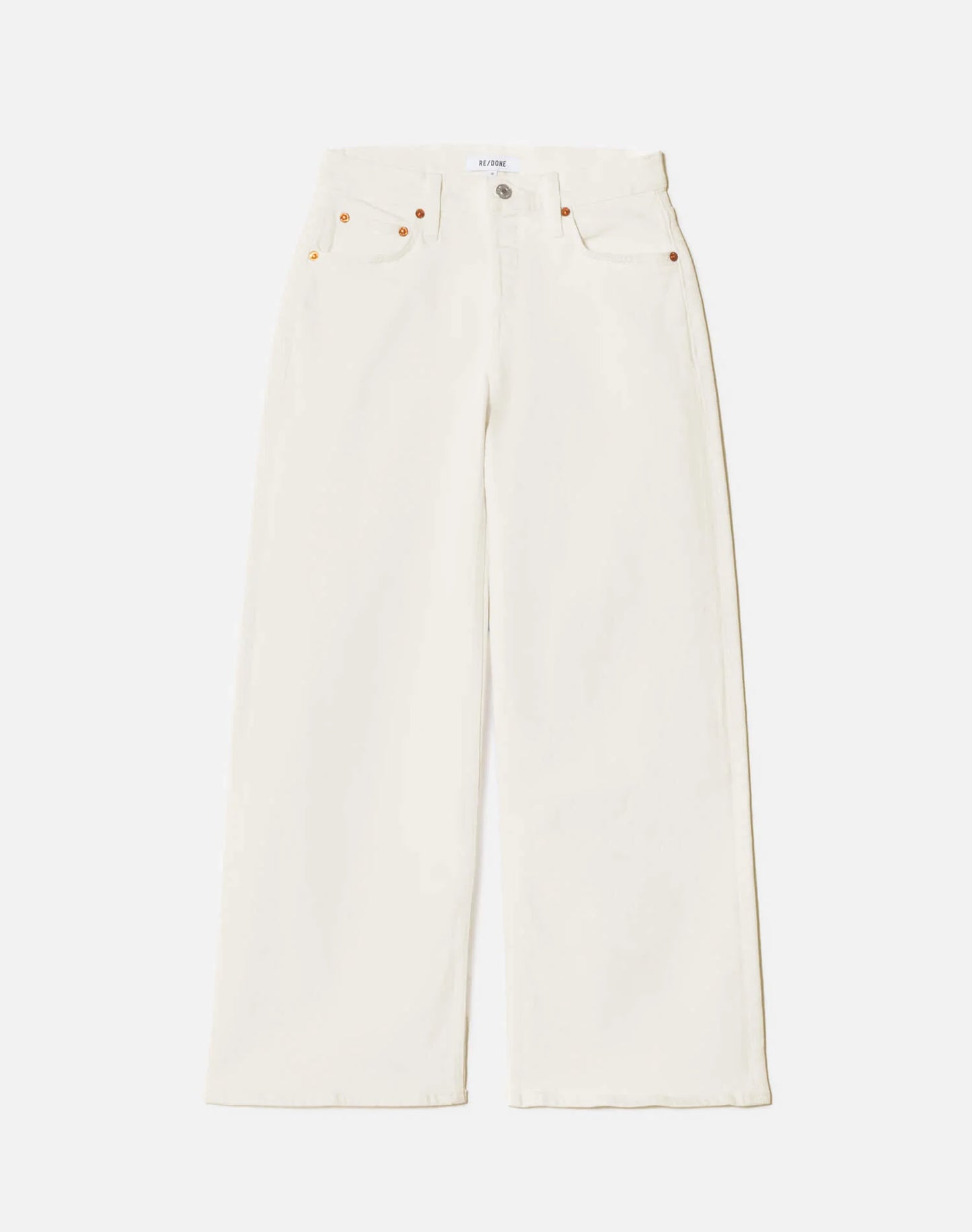 Re/Done Mid Rise Wide Leg Crop Vintage White