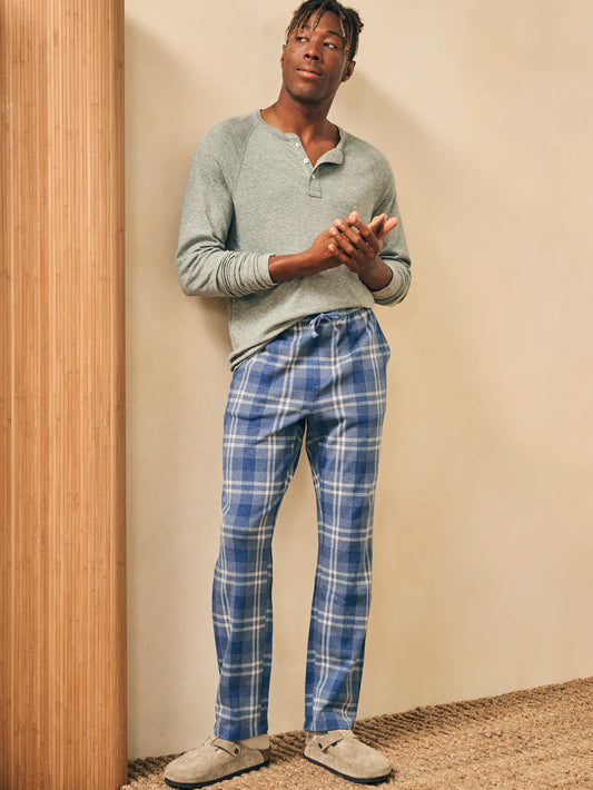 Faherty Legend Pajama Pant Vintage Blue Plaid