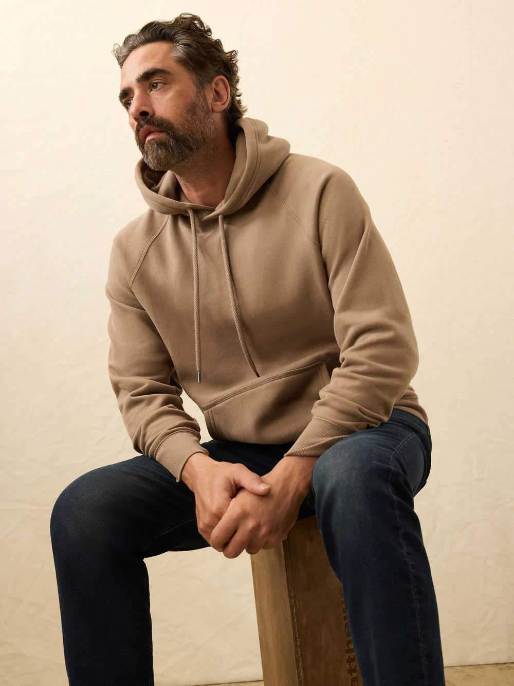 Faherty High Standard Fleece Hoodie Walnut Branch