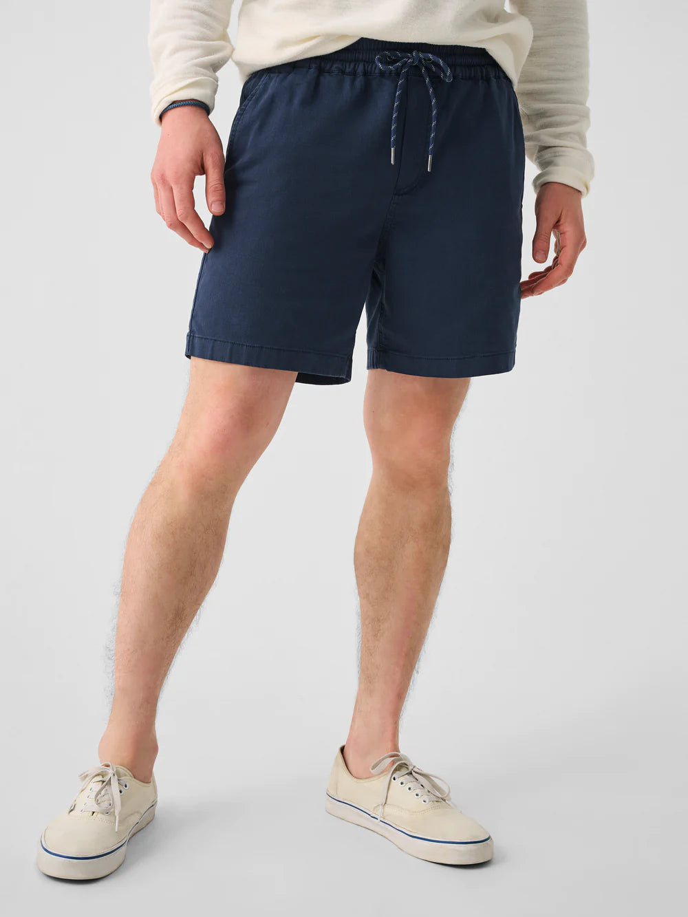 Faherty Essential Drawstring Short 6.5 Washed Navy